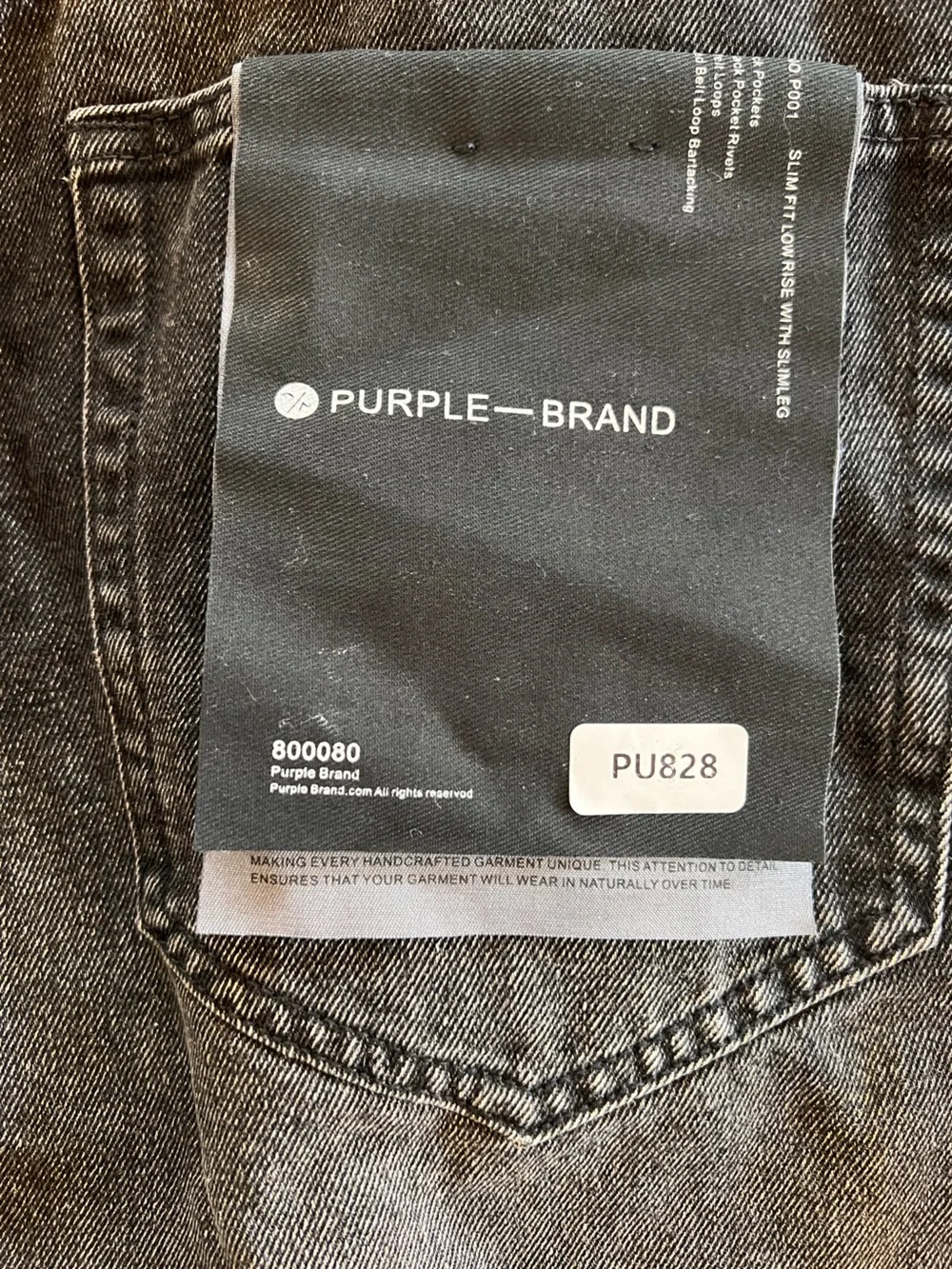 PURPLE Men's Straight loose Distressed Black Jeans